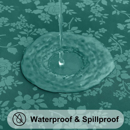 Smiry Round Table Cloth, Waterproof Heavy Duty Vinyl Tablecloths, Wipeable Washable Table Cover for Kitchen and Dining Room (Green, 60" Round)