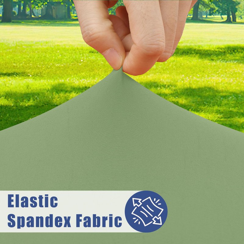 Moosfor Round Spandex Tablecloth, Elastic Fitted Waterproof Tablecloths for 42"-50" Tables, Stretch Washable Picnic Table Cover for Camping, Dining, Indoor and Outdoor, Sage Green