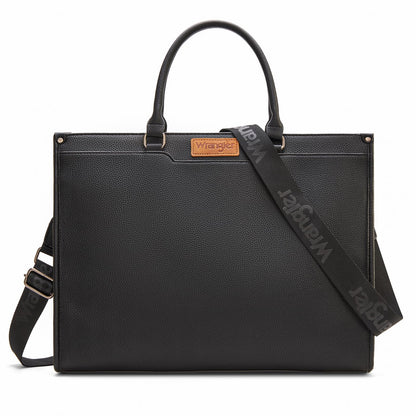 Wrangler Laptop Tote Bag for Women Western Style Work Crossbody Bag with Top Handle AR-WG389-8119BK