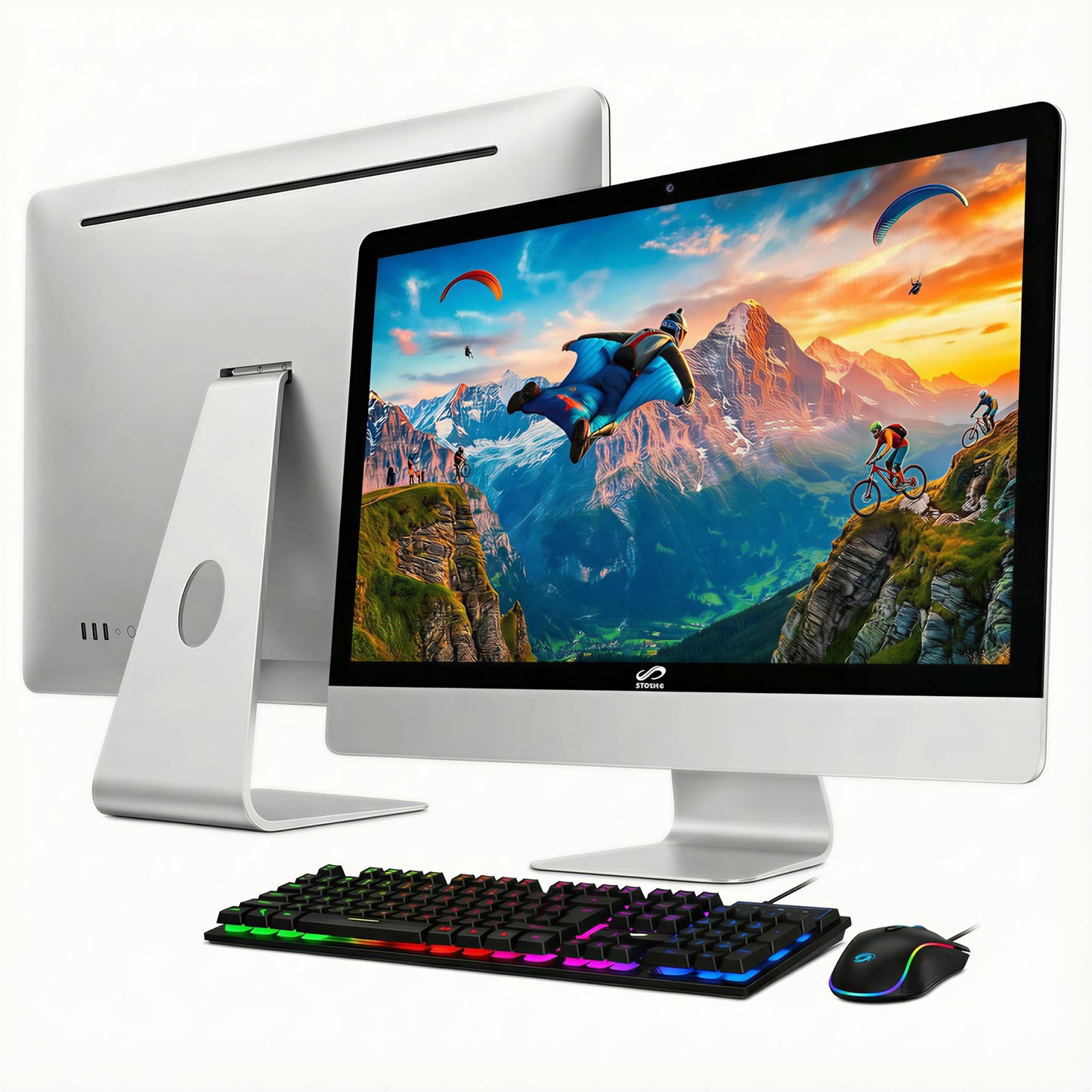 STGSivir All in One Desktop Computer, 22" FHD Display, Intel Core i5 up to 3.0GHz, 16GB RAM, 512GB SSD, WiFi, BT 5.0, Webcam, Windows 11 Home