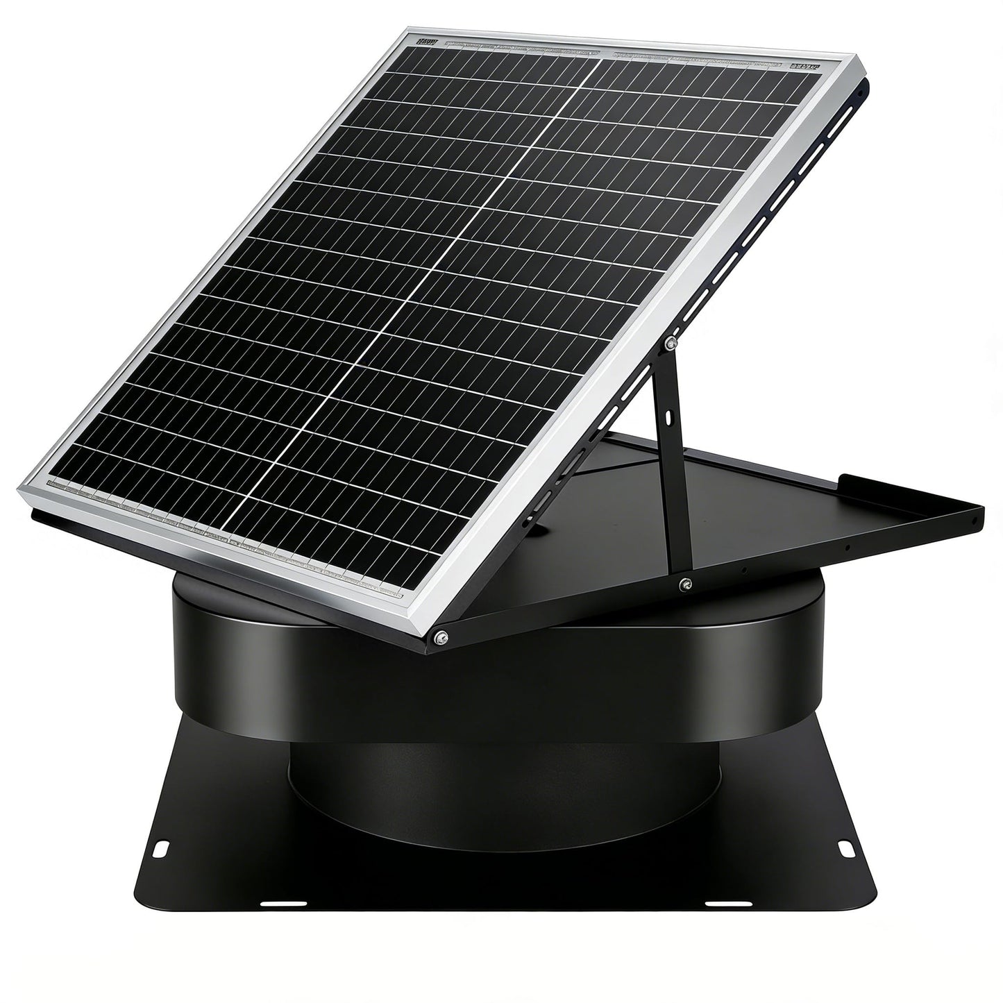 PEAKROCK 30W Solar Attic Vent Fan 2000CFM High Airflow Brushless DC Motor 60,000Hrs Lifespan with 12inch Blade Alloy Fan, Weatherproof Roof Vent for Home, Garage, Greenhouse, No Remote