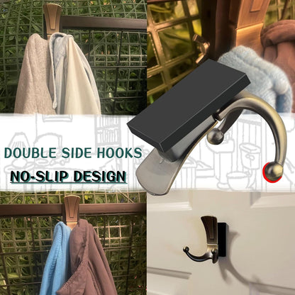 ULIBERMAGNET Magnetic Coat Hooks - Retro Heavy-Duty Double Hooks for Metal Doors & Kitchens | Ideal for Towels, Coats, Bags & Umbrellas