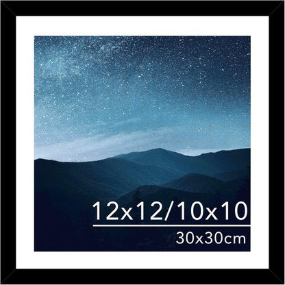 JCJMY 12x12 Picture Frame - Versatile Display for 10x10 or 12x12 Art | Black with Plexiglass