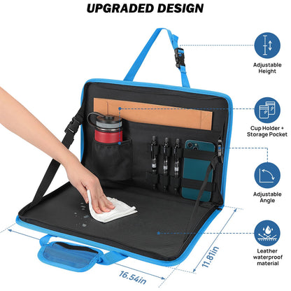 JOYTUTUS 3 in 1 Steering Wheel Eating Tray, Car Back Seat Laptop Desk, Multifunctional Office Bag, Car Work Table for Writing, Car Organizer for Kids, Commuters, Family