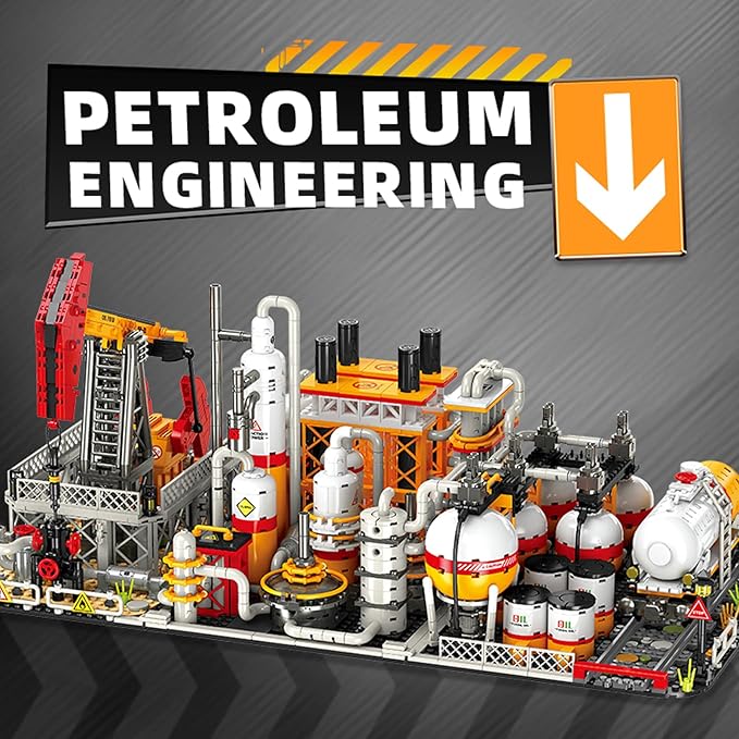 City Gas Station Building JJ9222 Set 734pcs Modular Chemical Plant Bricks Kit with Storage Tank &amp Lab Compatible with Lego City MOC Display Model for Adults &amp Kids Age 6+