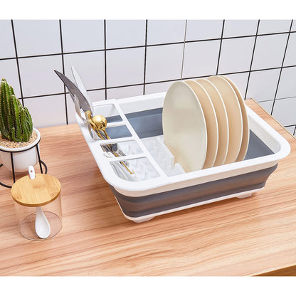 Collapsible Dish Drainer with Drain Plug & Swivel Spout - Space-Saving, Portable Dish Rack for Kitchens, RVs, Campers & Travel Trailers