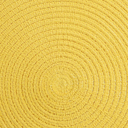 SHACOS Round Braided Placemats Set of 8 Washable Table Mats 15 inch Round Placemat Cotton Polyester Circle Placemat for Dining Table (Yellow, 8)