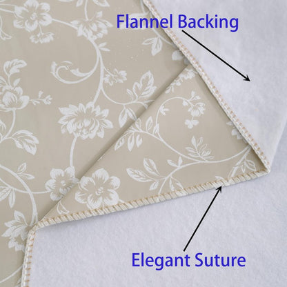 Heavy Duty Vinyl Tablecloth with Flannel Backing Waterproof Oil-Proof Plastic Table Cloth Stain-Resistant Wipeable Rectangle or Square Table Cover for Indoor and Outdoor (Red Flower,54x54 Inch)