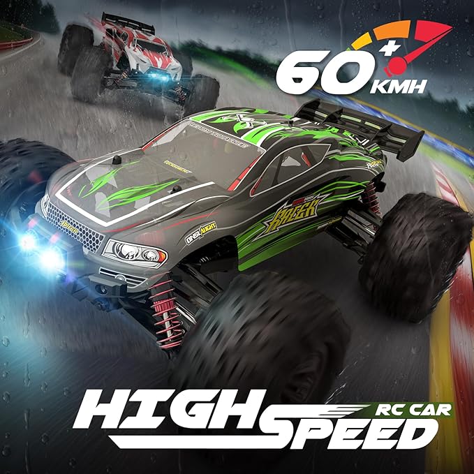 Hosim 2845 Brushless 60+ KMH 4WD High Speed RC Monster Truck 1:16 Scale RC Car All Terrain Off-Road Waterproof 2.4GHZ Hobby Grade Remote Control Vehicle for Adults Children(Green)