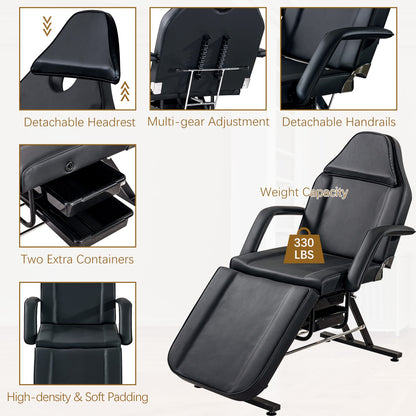 Massage Bed, Spa & Salon Chair, Tattoo Chair w/Hydraulic Stool Spa Equipment Spa Beds Salon Spa Tattoo Bed, Adjustable Beauty Salon SPA Massage Bed Tattoo Chair,Barber Chair Salon Chair Hair Stylist