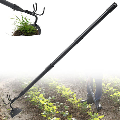 Garden Hoe, 2 in 1 Weeding Hoe and Cultivator Soil Tiller,52" Long Handle, Heavy Duty Hoe Garden Tool for Weeding, Loosening Soil, Cultivating, Gardening