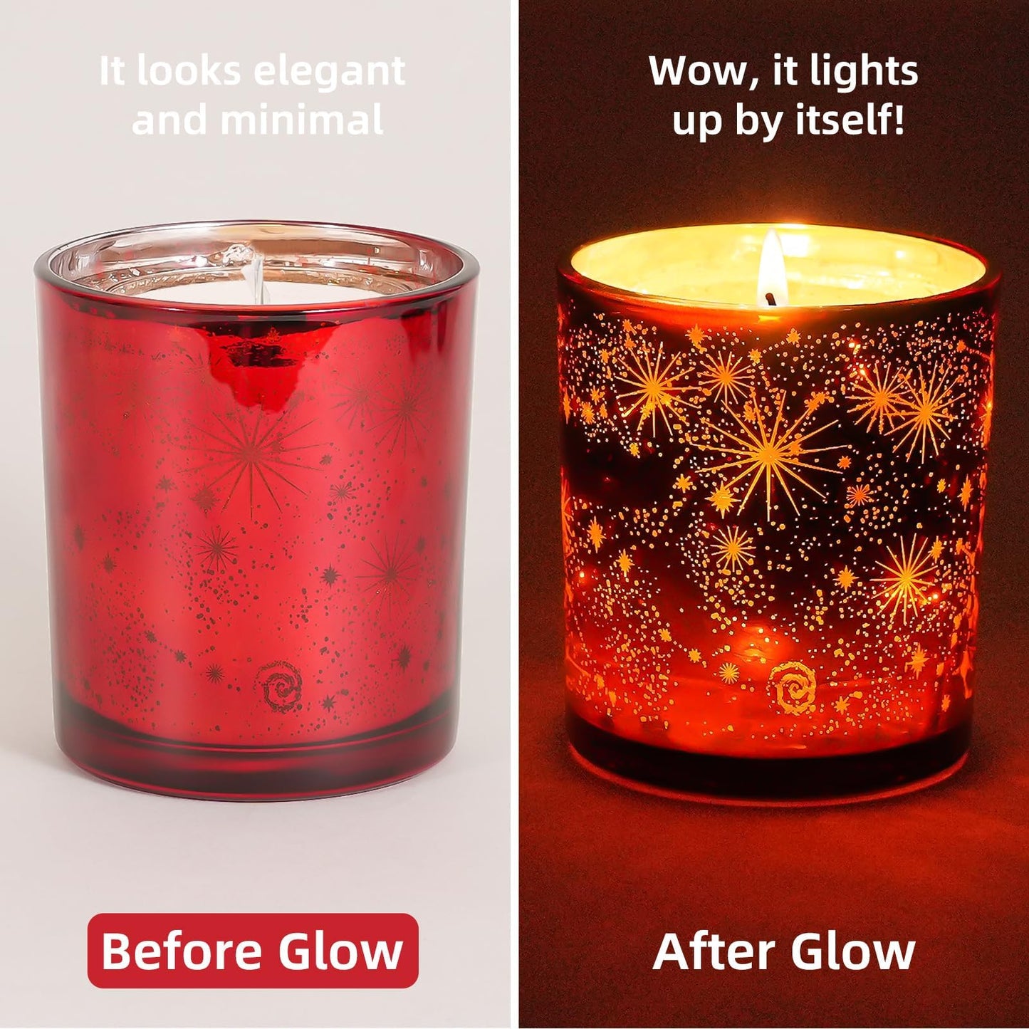 Viyffo 12oz Red Scented Candle with Lamp for Valentine’s Day & Taper Candles 10 Inch Brown 4 Pack Unscented
