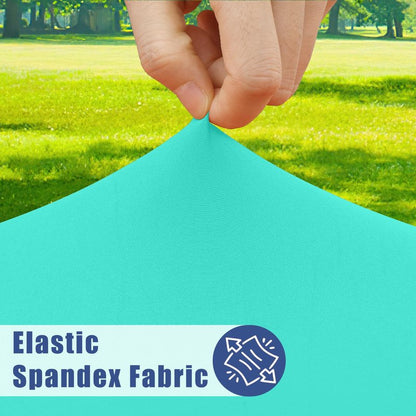 Moosfor Round Spandex Christmas Tablecloth, Elastic Fitted Waterproof Tablecloths for 57"-68" Tables, Stretch Washable Picnic Table Cover for Christmas Dinner, Box Snowflake