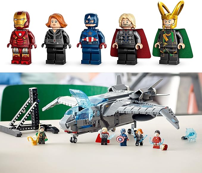LEGO Marvel The Avengers Quinjet 76248 Spaceship Building Toy Set with Thor Iron Man Black Widow Loki and Captain America Minifigures Infinity Saga
