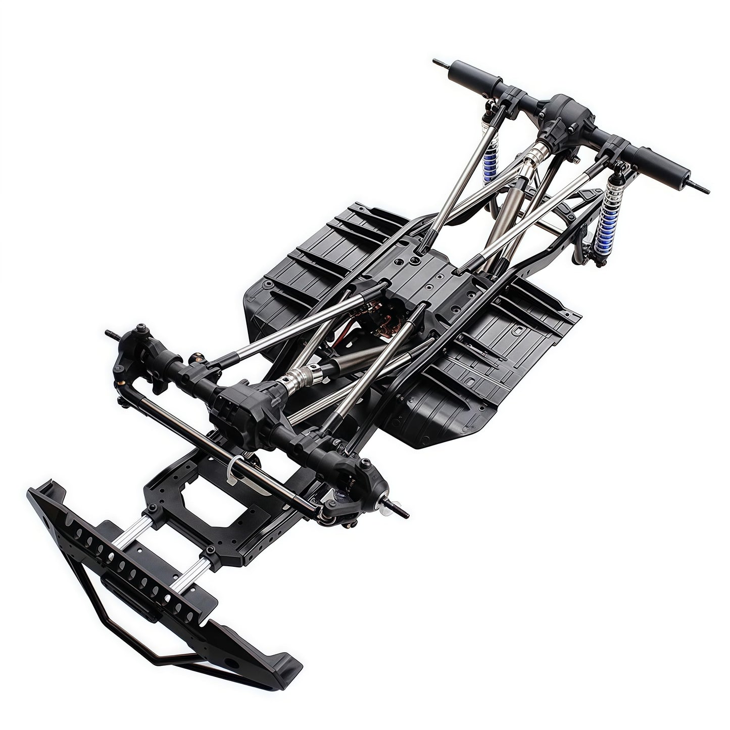 AMK 313mm Assembled RC Chassis with Wheels, Frame Kit for 1/10 RC Crawler SCX10 SCX10 II 90046 90047, Metal Chassis for DIY Upgrade