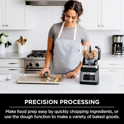 Ninja BL660 Professional Compact Smoothie & Food Processing Blender, 1100-Watts, 3 Functions -for Frozen Drinks, Smoothies, Sauces, & More, 72-oz.* Pitcher, (2) 16-oz. To-Go Cups & Spout Lids, Gray