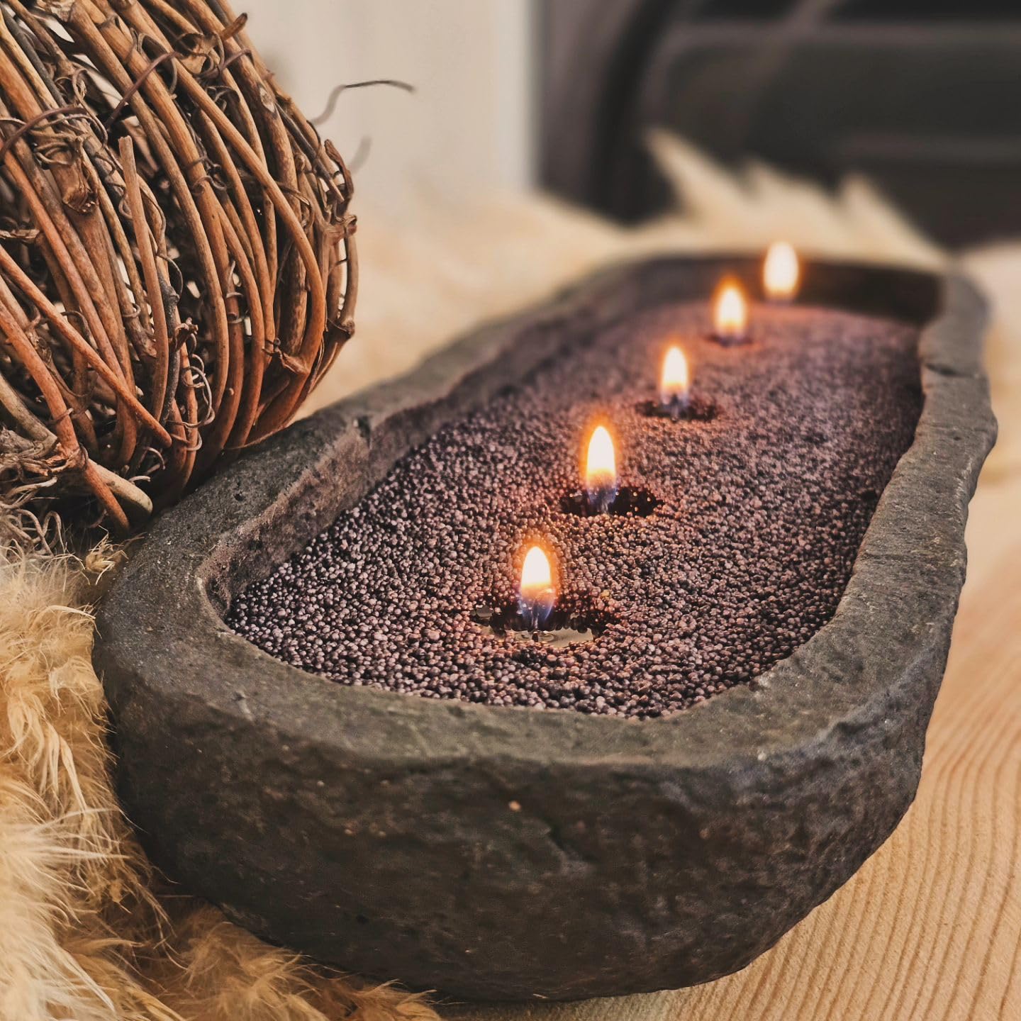 NICEME Black Customized Powder Candle Making Kit, 26Oz Candle Sand with Wicks Pearled Candle Wax for DIY Candles Making Non-Toxic Natural Refillable Sand Beaded Wax for Home Decoration Wedding Party