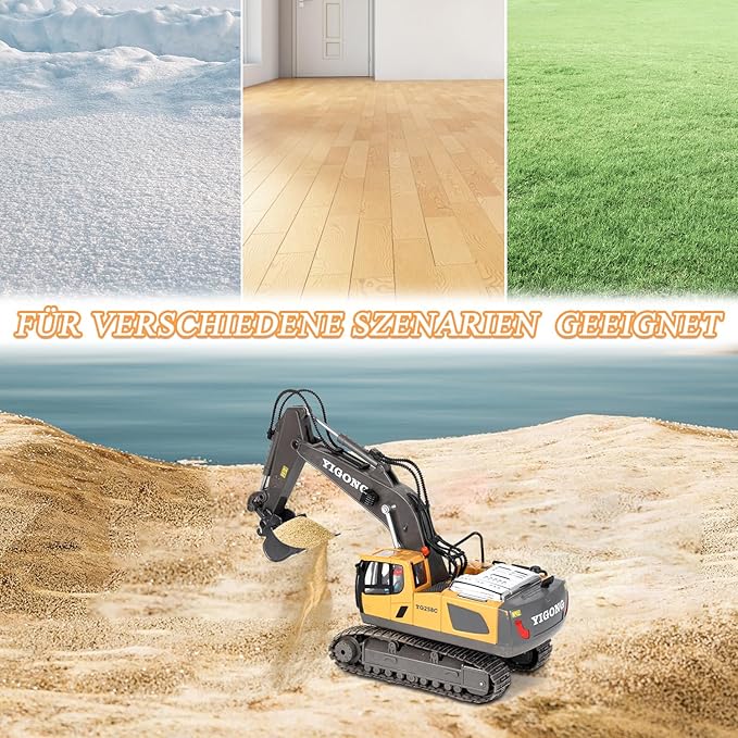 Remote Control Bulldozer - 11 Channel RC Dozer Front Loader Toy with Light and Sound - 1/24 Full Construction Vehicle Toys for Kids Age 6 7 8 9 10 and Up Years Old