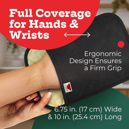Big Red House - Silicone Pot Holders - Set of 2 Black - 10 x 6.75 - Heat Resistant to 536 F / 280 C Kitchen Protectors Hot Pans Baking Professional Grade Cooking Mitts