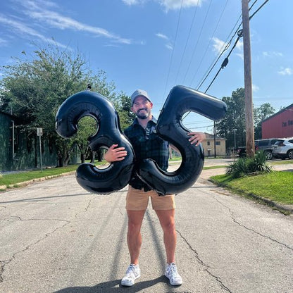 Black Number 21 Balloon 40 Inch, 21st Birthday Party Decorations for Children, Giant 21 Foil Balloon for Party Supplies