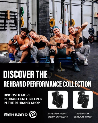 Rehband 5mm Knee Sleeves for Functional Training, Cross-Training & Powerlifting, Weightlifting Knee Support made of Neoprene, Unisex, Colour:Silver/Black - 1 Pair, Size:Medium