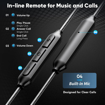 USB-C Wired in-Ear Earbuds, Dual Driver Hi-Fi Headphones with Mic, Noise Isolating Fit, Deep Bass, 5 ft Long Tangle-Free Cable, for iPhone 17 16 15/Android/Samsung Phone, Laptop