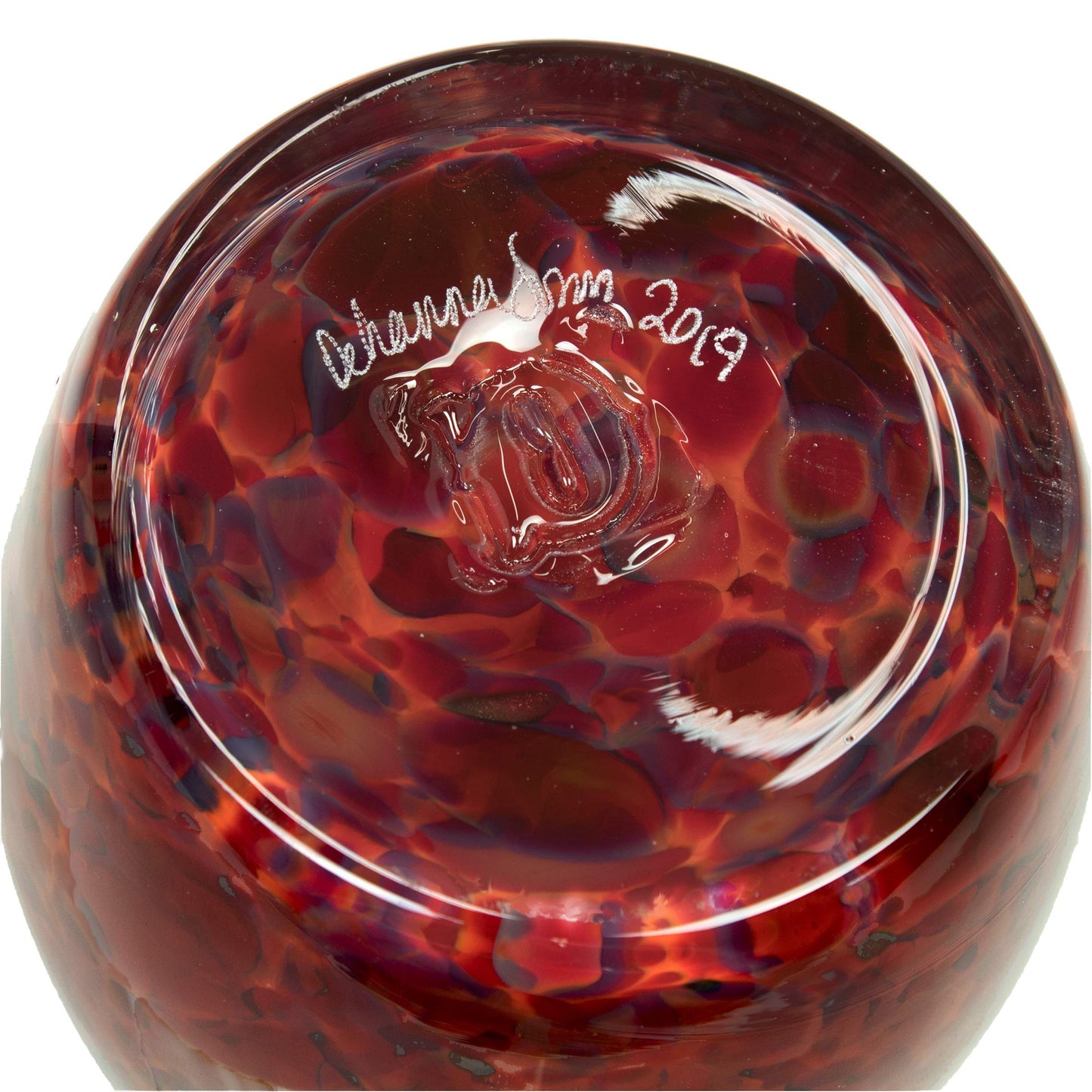 Totally Blown Glassworks Votive Candle Holder, Tea-Light, Handmade Blown Glass, Accent Vase, Centerpiece, Home Decor, Artist Dehanna Jones, Seattle, WA. (Red MM Ladybug)