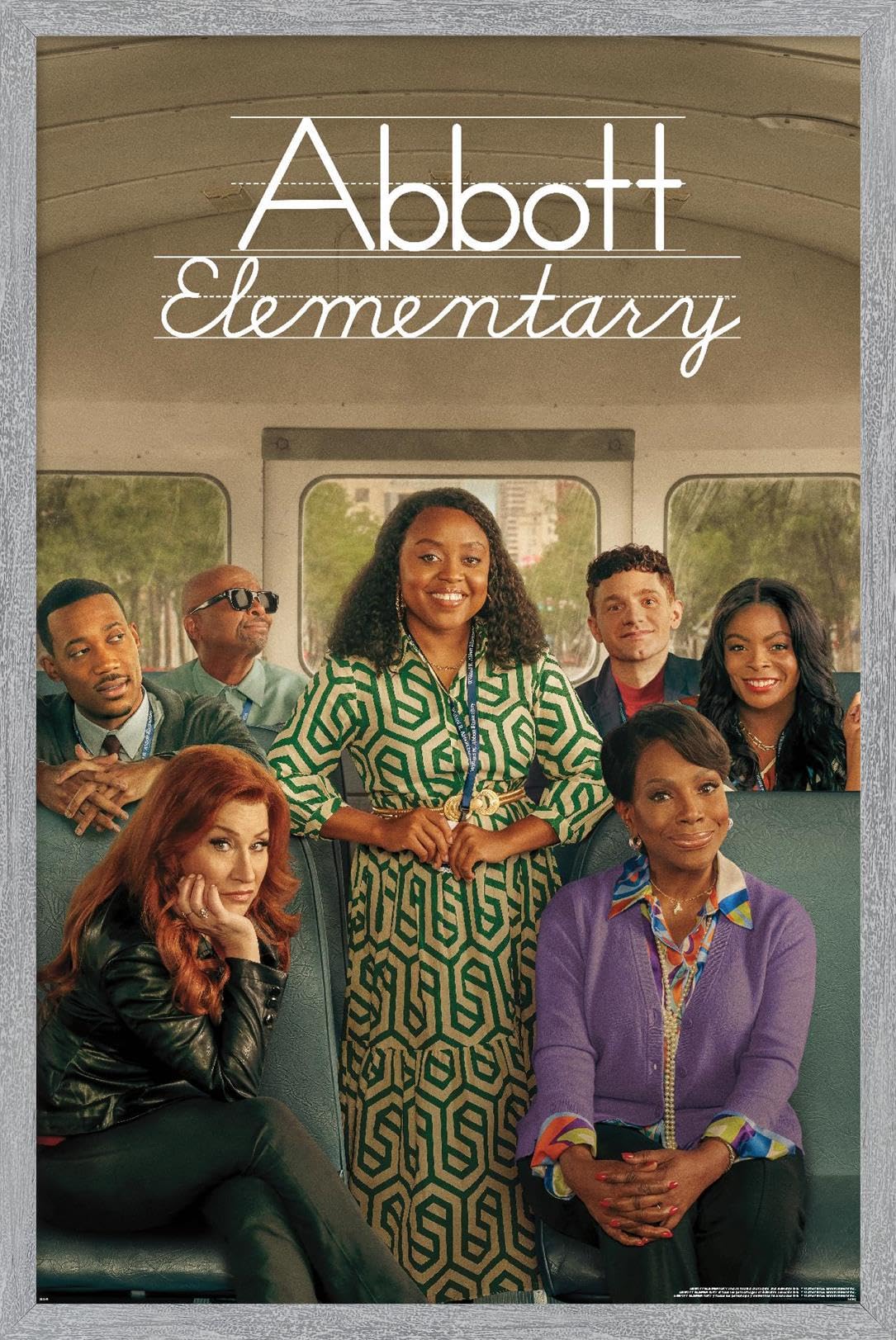 Trends International Abbott Elementary - Bus One Sheet Wall Poster, 22.4L x 14.7W, Gray Framed Version