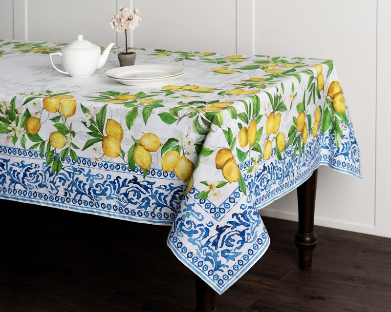 Maison d' Hermine Table Cloth Rectangle Table 100% Cotton 54 x 72 Inches Tablecloth Reusable Decorative for Dining Kitchen Room Farmhouse Home Gifts for Mothers Day Spring Summer - Cedrat