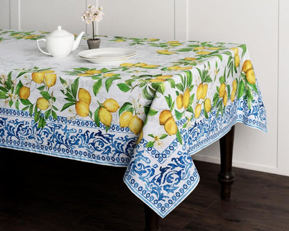 Maison d' Hermine Table Cloth Rectangle Table 100% Cotton 70 x 120 Inches Tablecloth Reusable Decorative for Dining Kitchen Room Farmhouse Home Gifts for Mothers Day Spring Summer - Cedrat
