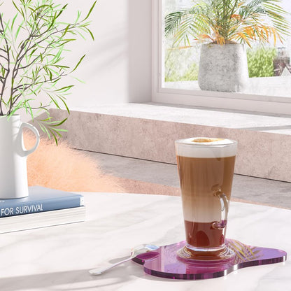 Leadiy Acrylic Coaster for Desk, Clear Bar Drink Coaster, Clear Cloud Shape Coffee Cup Coaster, Perfect for Tabletop Protection and Accessories Display.