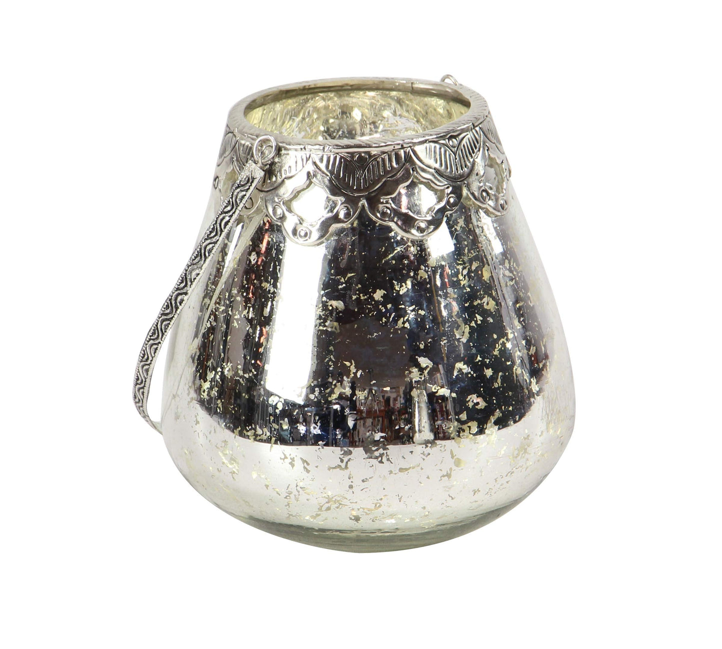 Deco 79 Glass Solid Candle Holder, Set of 3 5", 7", 9"H, Silver