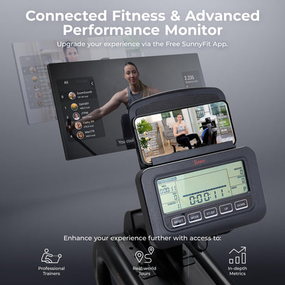 Sunny Health & Fitness Phantom Hydro Smart Water Rowing Machine with Dynamic Real-Time Resistance, Foldable 300 LB Capacity Rower with Bluetooth Connectivity and Extra Long Slide- SF-RW5910SMART