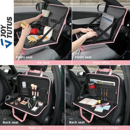 JOYTUTUS 3 in 1 Steering Wheel Eating Tray, Car Back Seat Laptop Desk, Multifunctional Office Bag, Car Work Table for Writing, Car Organizer for Kids, Commuters, Family