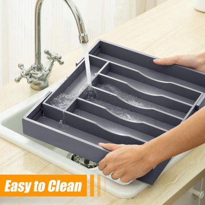 Kitchen Silverware Drawer Organizer and Storage Cabinet Utensil Rack Bathroom Counter Vanity Extra Large Big Cooking Drawer Organizers Countertop Pantry Storage Cabinet Best Kitchen Must Haves 2025