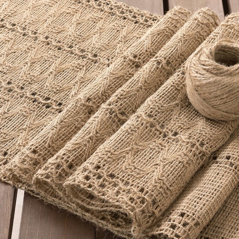 Socomi Boho Table Runner Easter Spring Farmhouse Burlap Jute Bamboo Rustic Dining Kitchen Centerpiece Decor Long Macrame Woven Coffee Table Runner for Dresser Scarf Home Decor 12x90 inch