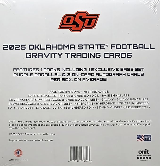 2025 Onit Gravity College Football Card Breaker Edition Box (Oklahoma State Cowboys)