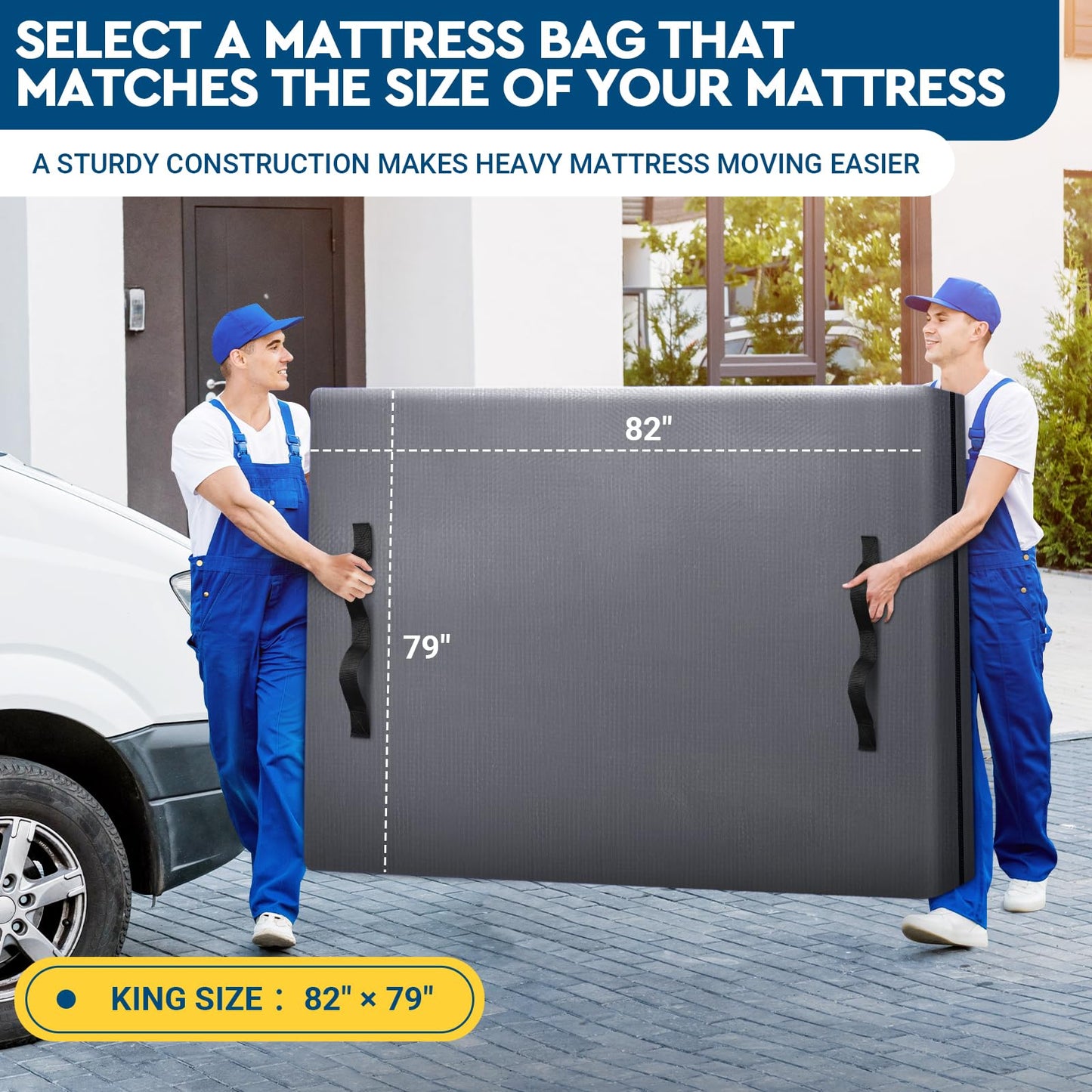 StorageRight Mattress Bags for Moving, 2 Pack King Size Moving Bag, Extra Thick Mattress Bags for Storage, Heavy Duty Mattress Cover for Moving with Handles, Reusable Mattress Storage Bag