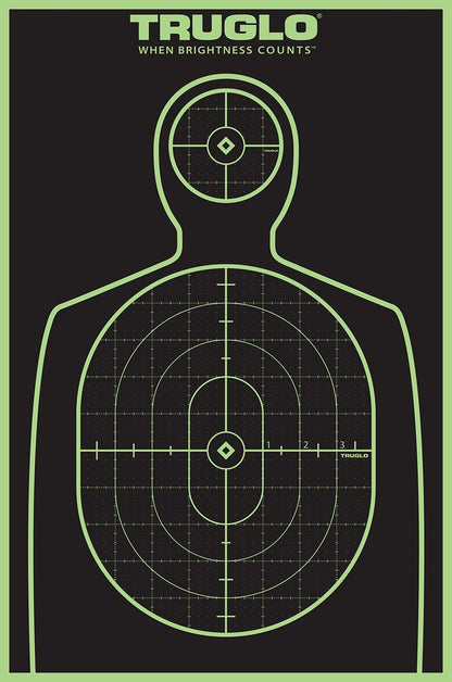 TRUGLO 12X18 Tru-See Bright Fluorescent Self-Adhesive High-Visible Reactive Splatter Handgun Target, 6-Pack/Green