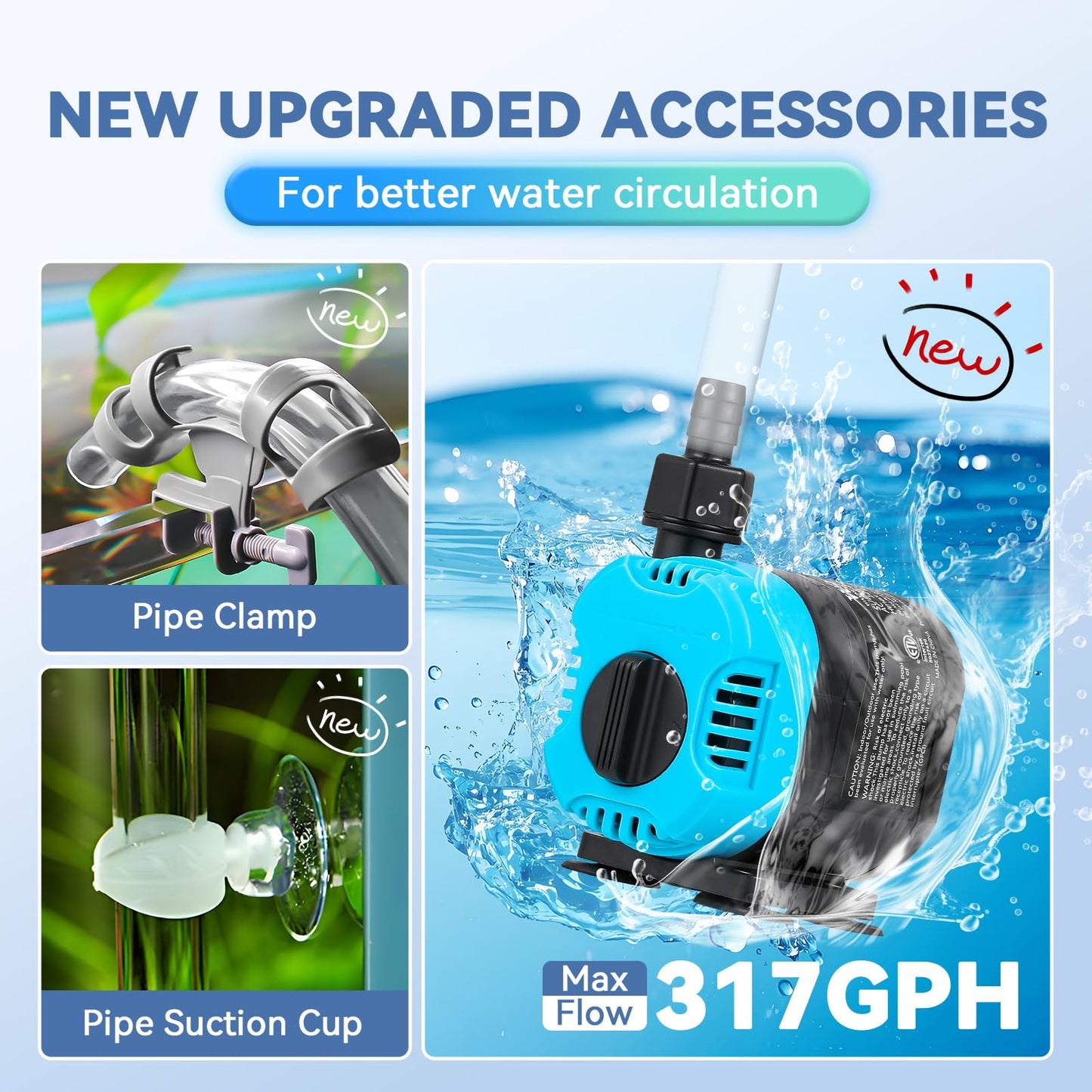 Poafamx Aquarium Chiller 1/3 HP, 79Gal Water Chiller with Upgraded LED Display, Water Pump and Pipe, Quiet Aquarium Cooler for Fish Tank Axolotl Coral Hydroponics System