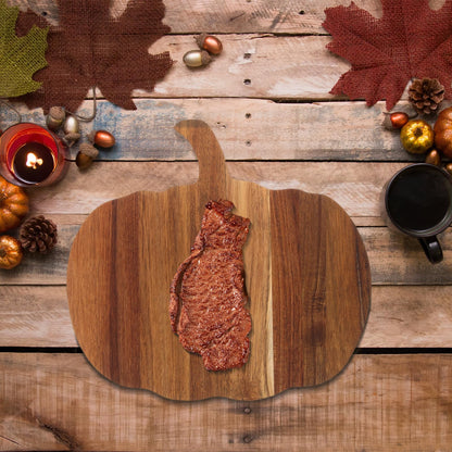 Cabilock Pumpkin Wooden Cutting Board 13-Inch Fall Pumpkin Charcuterie Serving Tray Cheese Board Sushi Display Kitchen Cutting for Autumn Entertaining