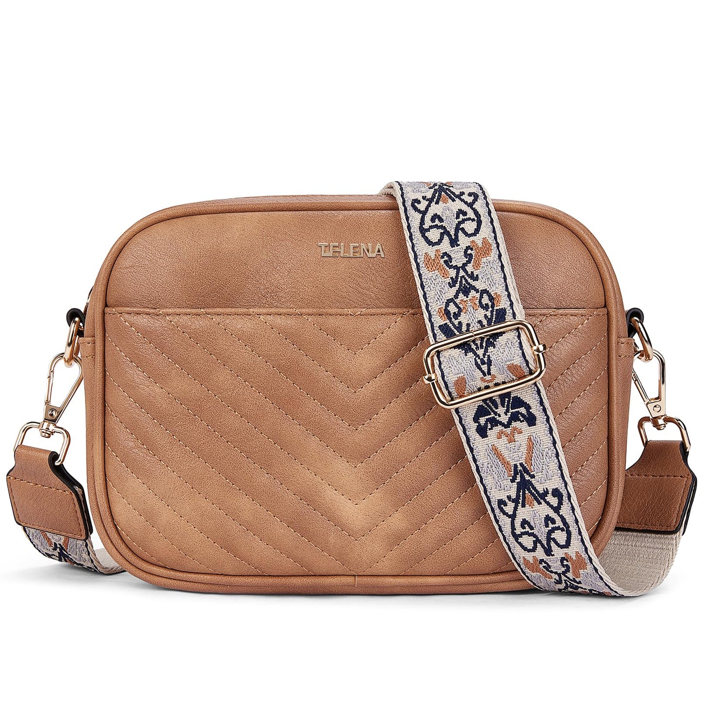 Telena Small Crossbody Bags For Women Vegan Leather Crossbody Purse With Adjustable Wide Strap For Daily Life