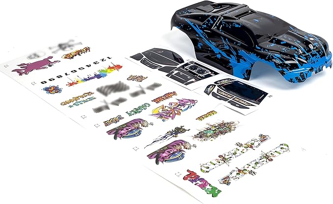 SummitLink Custom Body Muddy Blue Over Black Style Compatible for e-Revo Mini 1/16 Scale RC Car or Truck (Truck not Included) ERMN-BB-01