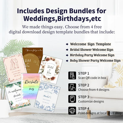 Gawicpy Wedding Sign Stand -3 Colors, Adjustable Gold Sign Stand | Fabric Display, Wedding Welcome Sign Stand, Indoor/Outdoor Display Stand (Black)