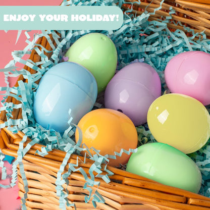 JOYIN 25PCS Pastel Easter Eggs, 2.3" Empty Plastic Eggs, Colorful Plastic Eggshell Bulks for Easter Hunt, Filling Treats, Party Favor, Easter Basket Stuffers, Classroom Prize Supplies