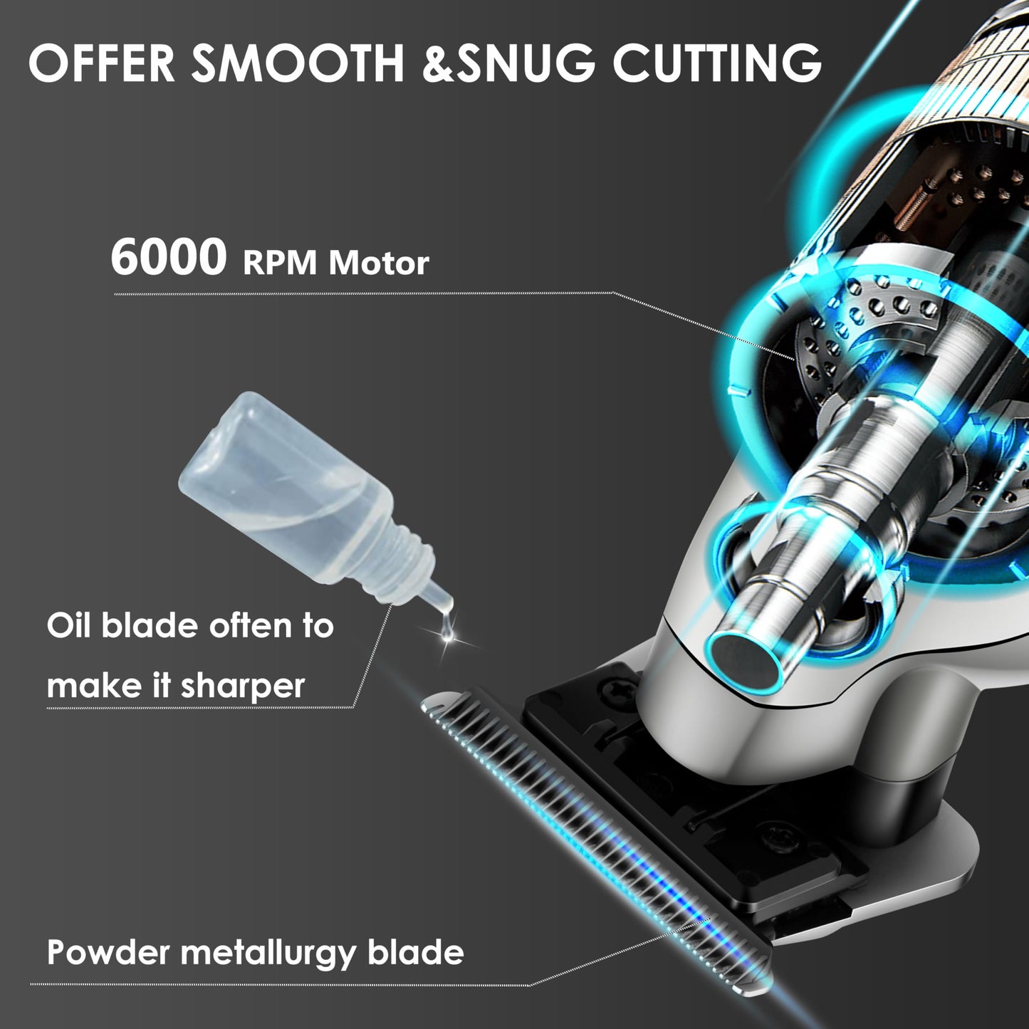 KEMEI 2293 Professional Hair/Beard Trimmer for Men Zero Gapped Hair Clippers for Barber with T Blade, Cordless Rechargeable