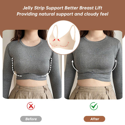OEAK Womens Wireless Bras Comfortable Push Up Bra No Underwire Bra Full Support Lift Bralette Everyday Seamless Tshirt Bras Small Beige