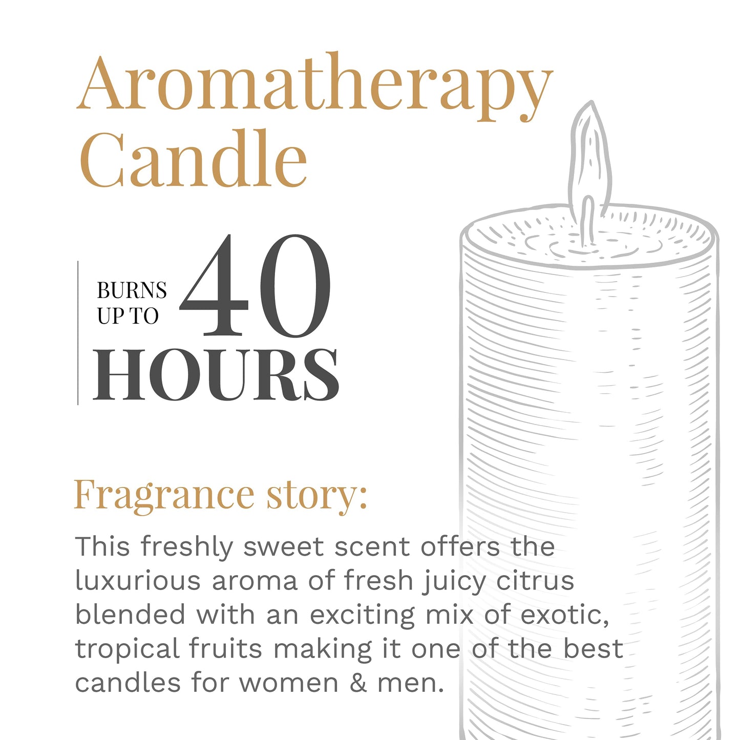 CANDLE-LITE Scented Tropical Fruit Medley Fragrance, One 10oz. Three Wick Aromatherapy Candle with 20-40 Hours of Burn Time, Yellow Color, 10 oz. Jar