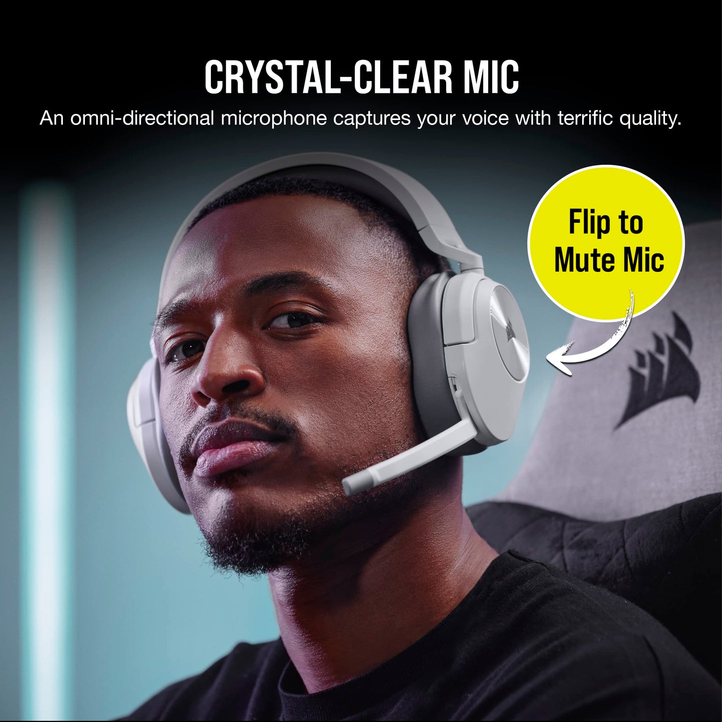 Corsair HS55 Wireless Multiplatform Lightweight Gaming Headset with Bluetooth - Dolby 7.1 Surround Sound - iCUE Compatible - PC, PS5, PS4, Nintendo Switch, Mobile - White