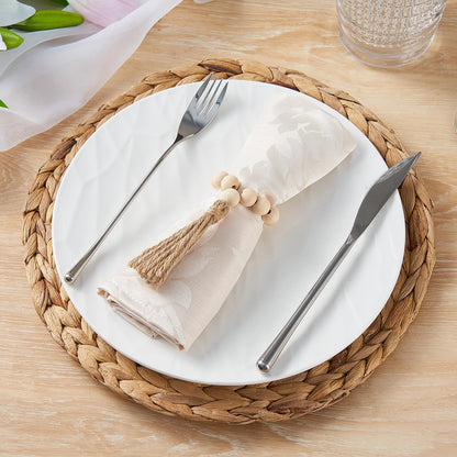 APTWOW Napkin Rings Set of 100, Wooden Napkin Rings, Wood Bead Napkins Rings for Table Decor, Farmhouse Napkins Rings for Boho Table Decor, Family Banquet, Wedding, Holiday Dinner Party